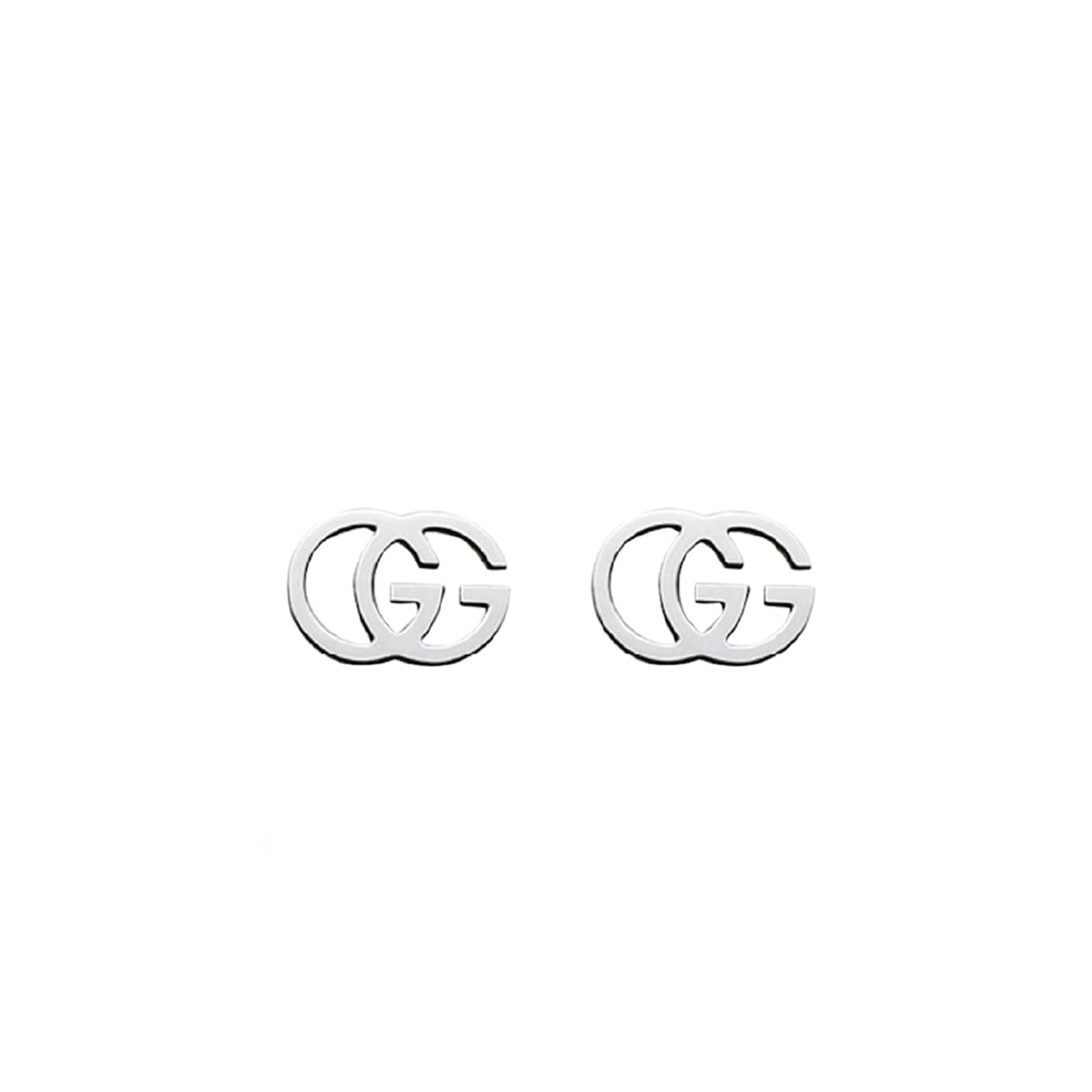 Gvc*1 gg tissue 18ct white gold stud earrings